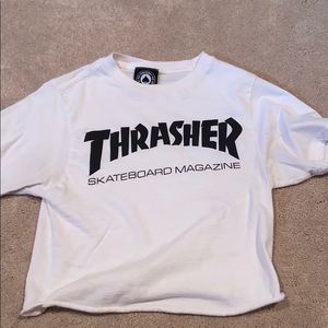 barely worn cropped thrasher shirt